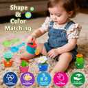 Montessori Toys for 1-2 year old, Toddlers Outdoor & Indoor Gardening Toys with Watering Can, Shovel, Rake, Color & Shape Sorting Educational Learning Toys Easter Gift for Girls Boys Age 1 2 3 4