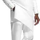 African Dashiki Suits for Men Shirt Pants 2 Piece Set Outfit Nigerian Clothes Wedding Attire Clothing (Large, White)