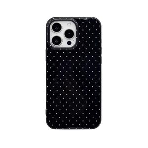 Reoomukk Vintage Polka Dot Phone Case for iPhone 13/14 6.1", Aesthetic Trendy Cute Boho Pattern Classic Elegant Slim Chic Pretty Protective Cover for Girls Women,Black