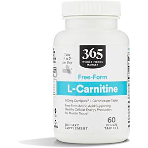 Whole Foods Market, Free-Form L-Carnitine 500mg, Vegan, 60 Count (EXP 06/30/28)