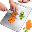 1Pcs Large Stainless Steel Cutting Board 18"x13" Cutting Boards for Kitchen, Upgrade Double Sided Board, Thick Cutting Board for Home Kitchen Cooking