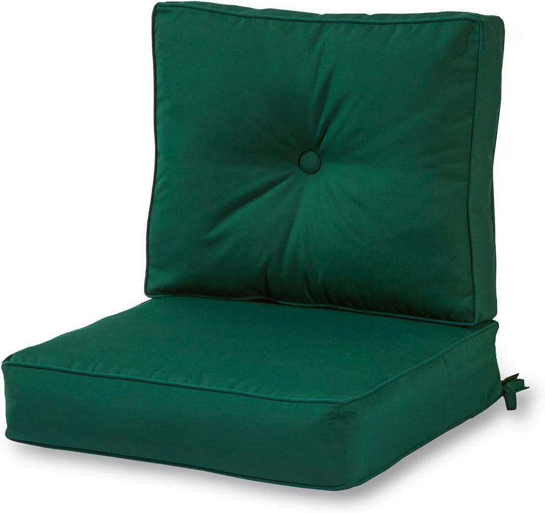 Greendale Home Fashions Outdoor Sunbrella Premium Deep Seat Cushion, 2 Piece Set, Canvas Forest
