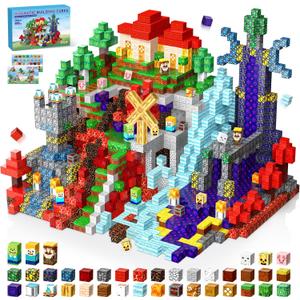 600PCS Magnetic Building Blocks Set, Magnetic Tiles Kids Build Cubes STEM Game Toys, Stacking Building Toys for 3-5 4-6 5-7 6-8 Year Old Boys Girls, Christmas Easter Birthday Gifts for Kids Toddlers