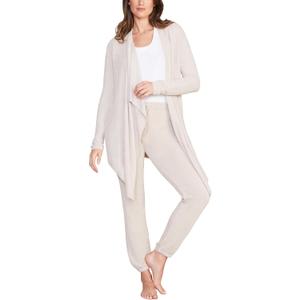 Barefoot Dreams CozyChic Lite Island Wrap Cardigan for Women, Soft Lightweight Knit with Pockets (Large-X-Large, Stone)