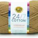 Lion Brand Yarn Lightweight 24/7 Cotton Yarn for Knitting, Crocheting, and Crafts, Hay Bale, 1 Pack