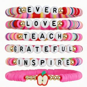 2 x OHOME Teacher Appreciation Gifts - 6 Pack Teacher Appreciation Bracelets | Thank You Teacher Gifts in Bulk,Teacher Outfits Shirts for Women,Teacher Must Haves Supplies