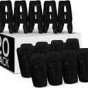 Premium Velvet Hanger Clips, Black, 20 Pack, 2.25" x 0.87" Non-Slip Grip Felt Plastic Hangers Clip, Heavy Duty, Closet Space-Saving Pants Skirt Clothes Hangers Clip, Clothes Hanger Clip