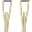Sammons Preston Wooden Crutches, Adult Size, Latex Free, Sturdy Leg Supports for After Injury or Post Surgery, Adjustable Height and Handle Crutches for Elderly, Handicapped, and Disabled users