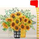 Welcome Spring Summer Sunflower Mailbox Cover Magnetic Standard Size 21"x18" Yellow Blooming Sunflowers Rustic Floral Large Mailbox Cover Wrap Post Letter Box Decor for Garden Yard (21x18 inch, Summer Mason Jar Sunflower)
