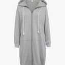 GRACE KARIN Women's Casual Pockets Zip up Hoodies Tunic Sweatshirt Long Hoodie Jacket XL