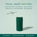 RIES Starter Set Toiletry Travel Bottles Set of 3 (1.7oz) Airless Pump Containers for Shampoo, Conditioner, Body, Face Leak-Proof, TSA-Approved, Dishwasher Safe- (Escapade Green)