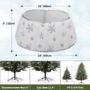 LIHAO Christmas Tree Collar with Snowflake Sequins Pattern, 24'' Christmas Tree Skirt Tree Base Cover Collar Stand, Xmas Tree Ring for 3ft 4ft 5ft 6ft Artificial Trees Festival Home Decor