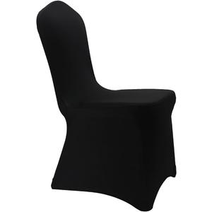 Black Stretch Spandex Chair Covers - 12 pcs Wedding Party Dining Scuba Elastic Chair Covers (Black, 12)