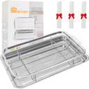 Foedo Air Fryer Basket for Oven, 15.5"x 11.6" Air Fryer Tray and Pan with 100 PCS Parchment Papers, Stainless Steel Non-stick Oven Air Fryer Basket for Cooking, Baking and Crispy Foods