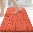 Buganda Memory Foam Bathroom Rug Mat 24x16, Extra Soft and Absorbent Bath Mats, Non-Slip and Machine Washable Bath Rugs for Bathroom Floor,Tub and Shower, Coral