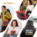 SEYMAC stock Case for iPad Air 11-inch M4-M2 2026-2024 (Gen 8-6), Shockproof Heavy Duty Case with Screen Protector, Pencil Holder, Rotating Stand, Hand Strap, Shoulder Strap, Red