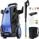 Heavy Duty Electric Pressure Washer, 5000PSI 4.0GPM Power Washer with 33 FT Hose, 4 QC Nozzles and Foam Cannon for Cars/Fences Cleaning, Light Blue