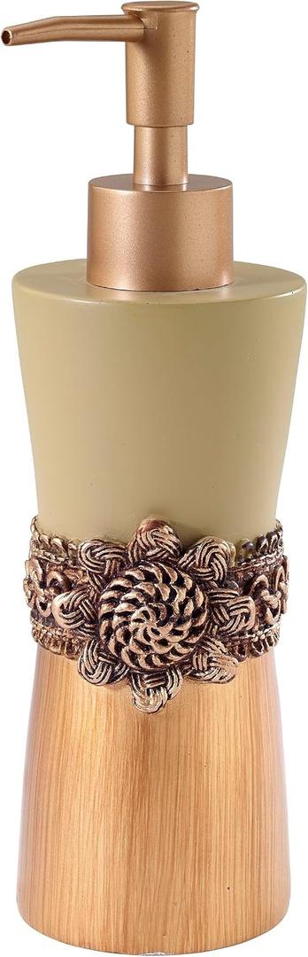 Avanti Braided Medallion Lotion Pump, Gold, 
5.5"L x 2.59"W x 8.38"H