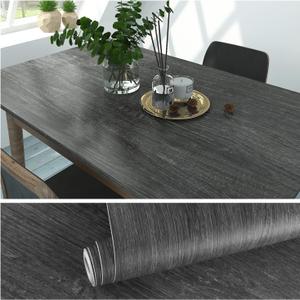 VEELIKE Grey Wood Contact Paper Peel and Stick Wood Wallpaper 32''x118'' Thick Wood Grain Contact Paper for Countertops Waterproof Removable Wood Viny Wrap for Cabinets Table Shelves Furniture
