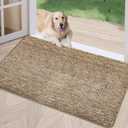 REFETONE Indoor Doormat, Front Door Mat 32"x48" Absorbent Rubber Backing Non Slip Back Door Mats, Washable Low-Profile Inside Floor Mat Door Rugs for Entryway, Resist Dirt Mud Mat for Dogs, Coffee