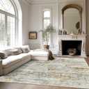 Soalmost 6x9 Area Rug for Living Room Washable 6x9 Non-Slip Modern Abstract Rugs for Bedroom Dinning Room Ultra-Thin Indoor Gray Rust