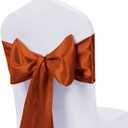 Pack of 50 Wedding Satin Chair Sashes Terracotta Bows 7x108inch Ribbon Fabric Bands for Banquet Party Hotel Restaurant Ceremony Event Chairs Knots Ties Decorations - Terracotta, 50PCS