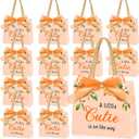 Frienda 25 Pcs Baby Shower Favor Bags with Handles, Orange a Little Cutie Is on The Way Gift Bags, Citrus Theme Party Favor for Baby Shower, Gender Reveal, Newborn Party Supplies
