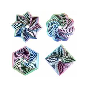 3D Printed Fidget Toy, Fractal Hexagon Design, Rotational Spiral, Sensory Stress Relief Toy