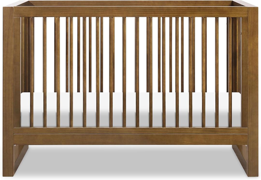 Namesake Nantucket 3-in-1 Convertible Crib with Toddler Bed Conversion Kit in Natural Walnut, Greenguard Gold Certified