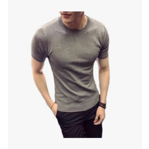Hgvcfcv Casual Slim Fit Turtleneck Knitting Men T-Shirts Spring Autumn Short Sleeve Warm Pullover Sweater S