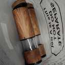 Electric Salt and Pepper Grinder Set, Automatic Salt and Pepper Grinder Set with Wood Base, Adjustable Coarseness, LED Light, One Handed Operation Electric Salt and Pepper Shakers(Wood Grain) (2 Pack)