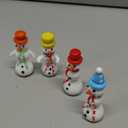 HDCRYSTALGIFTS Set 4 Blown Glass Snowman Figurine Collectibles 2.5'' Handmade Mini Christmas Figurines Decorations Snowman Decor Ornaments Centerpiece - Winter