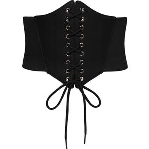 Scarlet Darkness Women Wide Belt Elastic Waist Belt Corset Belts for Dress (Medium, Black)
