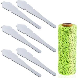 7 Pcs Masonry Tool Set-6 Pcs 4-1/2 Bricklayer Tools Line Pins with 1 Roll 500 ft Masonry Nylon String Line, Masons Brick Laying Tools Set for Block Course Galvanized Steel, Yellow & Black