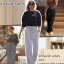 4 Pack Women's Lounge Pants Wide Leg Loose Casual Yoga Pants Elastic Waist Drawstring Sweatpants with Pockets (Large, Black, Dark Heather Gray, Light Heather Grey, Light Gray)