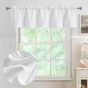 Chyhomenyc White Valance for Windows, Light Filtering Faux Linen Textured Decorative Rod Pocket Small Short Valance for Bathroom Laundry Basement, 60Wx14L inch, 1 Piece