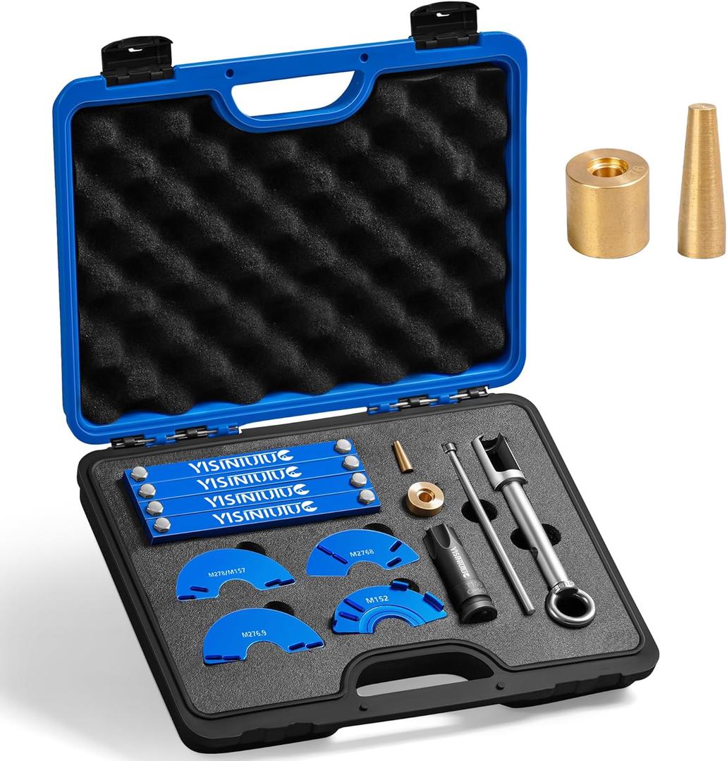 Engine Alignment Locking Timing Tool Kit with 4PCS Camshaft Adjuster Tool Kit, Compatible with Mercedes Benz M157/M276/M278, T60 & T100 Camshaft Scoket, Fuel Injector Puller