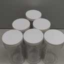 48oz (1420 ml, 6 Pack) Clear Tall Plastic Jars with Smooth White Lids and Labels, Cylindrical Food Storage BPA Free PET 1.5 Quart Canisters for Home & Kitchen Pantry Organization and Storage
