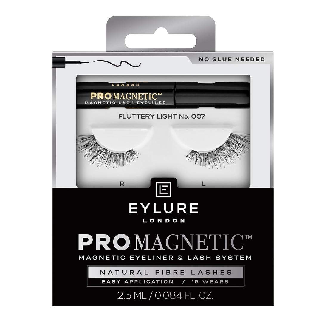 Eylure PROMAGNETIC Eyeliner & Lash Kit, No 007 Natural Fiber Eyelashes, Black (1 Count (Pack of 1))