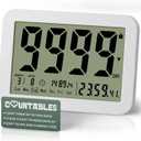 9999 Days Countdown Clock - Reusable Count Down Timer - Large Display LCD Digital Timer - Visual Countdown Clock and Calendar for Retirement, Wedding, Birthday, Holiday & More (White)