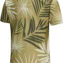 KYKU Hawaiian Shirt for Men: Tropical Summer Beach Short Sleeve Button Down Shirt with Pocket (Green, L)