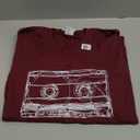 Cassette Tape Music T-Shirt, Color: Burgundy, XL
