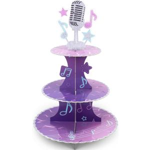Kpop Cupcake Toppers Stand,Kpop Birthday Decorations, Kpop Cake Topper, Cupcake Holder and Serving Tray for Dessert Table,3 Tier Cupcake Stand for Birthday Party Decoration