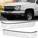 G-PLUS Front Grille Molding Trim Primed Compatible with 2003-2007 Chevy Silverado 1500 2500 3500 Pair Driver and Passenger Side Grille Trims Set 10397972 GM1213105 10397973 GM1212105
