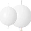 White Link Balloons 6 Inch 12 Inch 120 Pcs Latex Linking Balloons for Birthday Wedding Party Festival Decorations