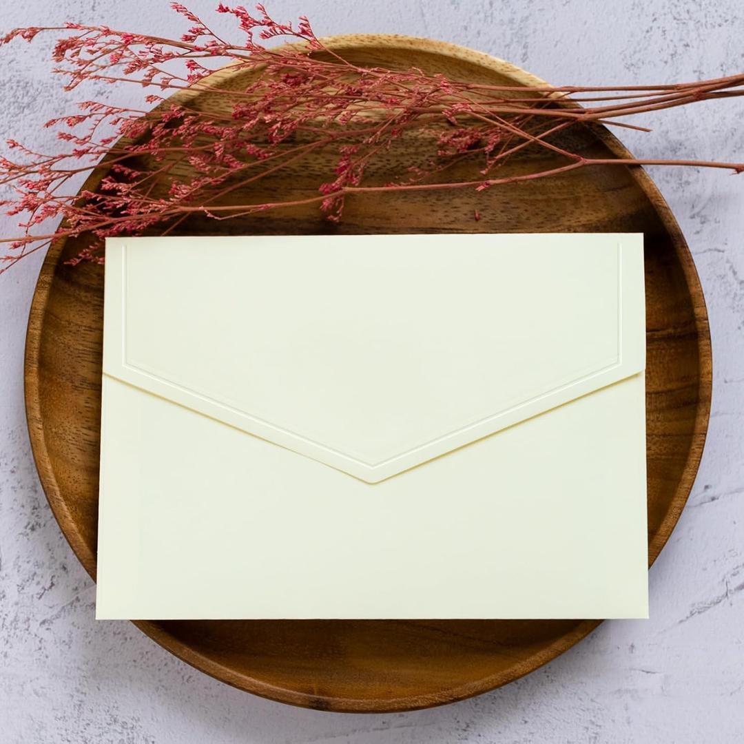 4x6 Envelopes for Invitations 50 Pack Beige Invitations Envelopes 4x6 Size for Wedding,Greeting Cards,Blank Cards,Card Stock (A4(4.75x6.5in))