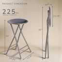 Lavish Home Folding Stool - Backless 24-Inch Stool with 225lb Capacity for Kitchen or Rec Room - Portable Indoor Counter Bar Stools (Gray)