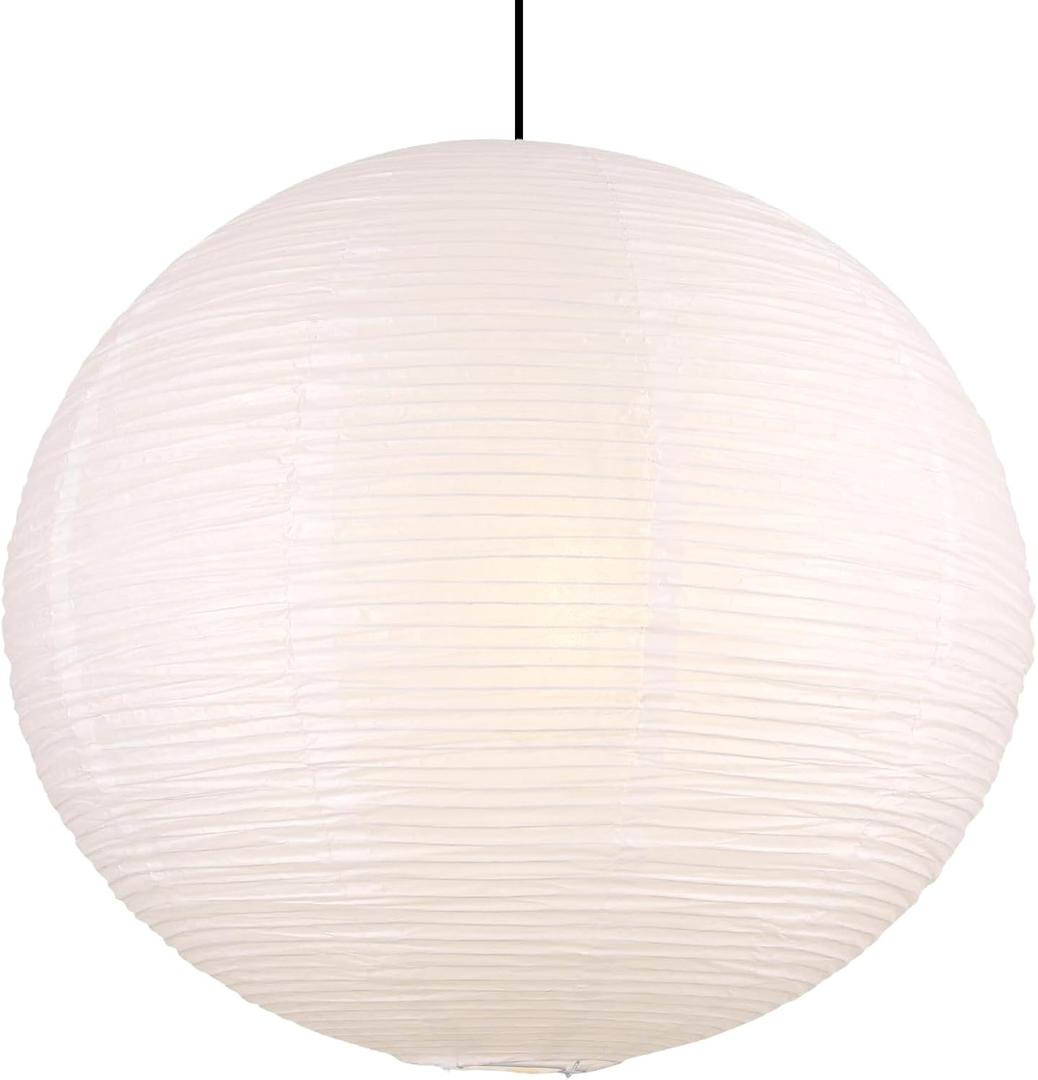 White Paper Lamp Shade, 20''x20'' Large Chinses Paper Lantern Pendant Light Shade,Round Lanpshade Home Decor Ceiling Lampshade, Foldable Lampshade