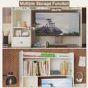 ChooChoo Desktop Bookshelf, 36.4" Tall Countertop Desk Hutch with 5 Shelves and 1 Drawer for Computer Desk, Desk Shelf Organizer for Dorm Office Home,White, 37"l X 9.44"w X 36.41"h