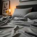 Mellanni King Sheets Set - 4 PC Iconic Collection Bedding - Hotel Luxury, Extra Soft, Cooling Bed Sheets - Wrinkle, Fade, Stain Resistant (King, Light Gray)